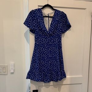 MELLODAY Navy Polka Dot Mini Dress